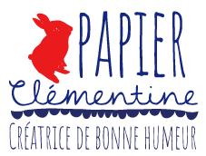 logo papier clementine rouge et bleu avec phrase - Nouveau site pour Papier Clémentine !